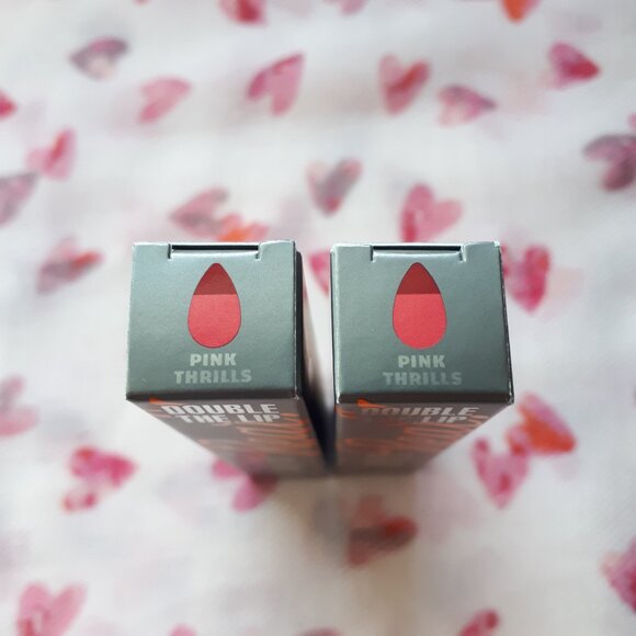2/$20 Benefit Cosmetics: They're Real! Double The Lip mini bundle - Pink Thrills - Picture 3 of 13